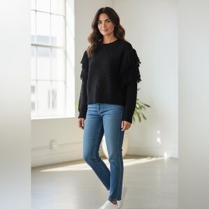 Nicolai Textured Sleeves with fringe shoulder.